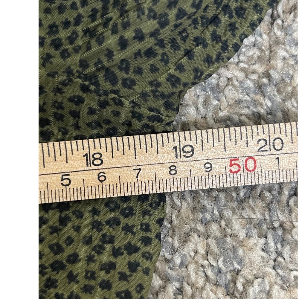 LOFT Women Green Leopard Peplum Medium Puff Sleeve Square Neck Animal Print Top - Picture 11 of 11